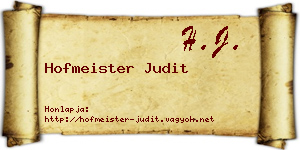 Hofmeister Judit névjegykártya
